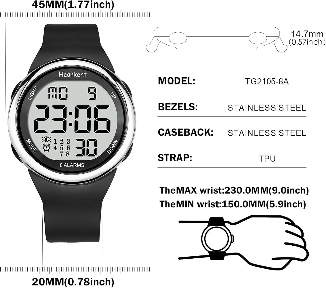 Amazon.com: Hearkent 8 Alarm Vibrating Watch for Elderly